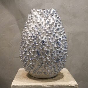 White and Blue Mushroom Vase