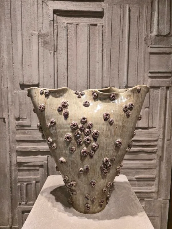 Green Celadon with Purple Coral Vase (L)