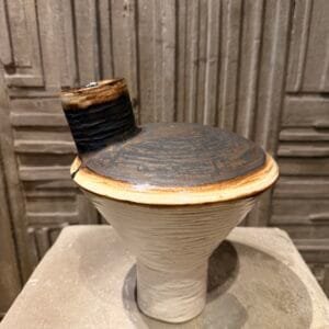 White/Brown pumpkin with gold effect Jar