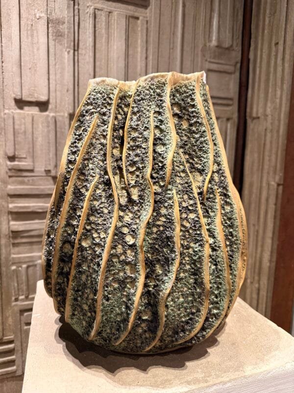 Pumpkin Green Vase
