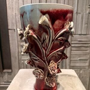 Copper Flowers Vase with Rose